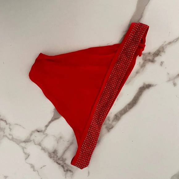 Kardashian Kollection Swimwear size Medium two piece set in red bandeau bikini - Picture 8 of 9
